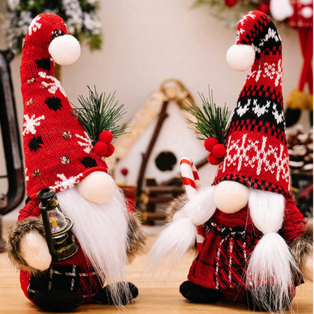 2x SKRZAT ŚWIĄTECZNY KRASNAL GNOM SIEDZĄCY MIKOŁAJ OZDOBA PREZENT NA ŚWIĘTA