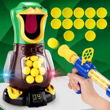 GŁODNA KACZKA STRZELANIE DO CELU PISTOLET KULKI ZABAWKA GRA ZRĘCZNOŚCIOWA