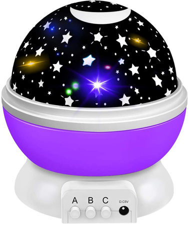 LAMPKA NOCNA PROJEKTOR NIEBA GWIAZD LAMPA OBROTOWA RZUTNIK DLA DZIECI LED