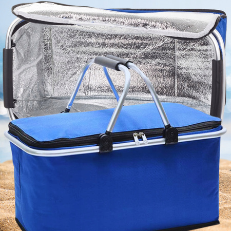 KOSZ PIKNIKOWY SKŁADANY TERMICZNY TURYSTYCZNY KOSZYK NA ZAKUPY IZOLACYJNY