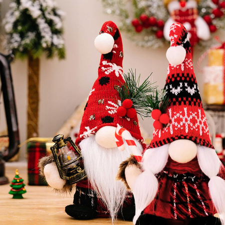 2x SKRZAT ŚWIĄTECZNY KRASNAL GNOM SIEDZĄCY MIKOŁAJ OZDOBA PREZENT NA ŚWIĘTA