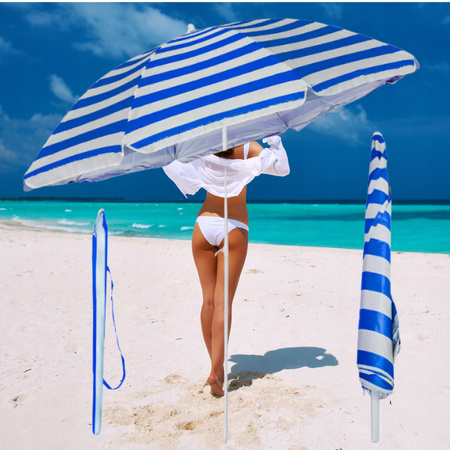 DUŻY PARASOL PLAŻOWY BALKONOWY OGRODOWY SKŁADANY BALKON TARAS PLAŻĘ 180CM