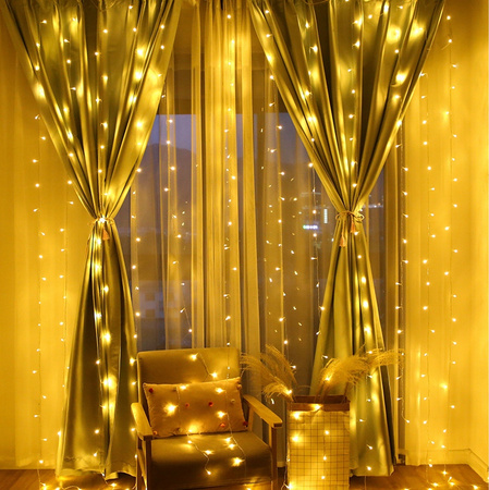 KURTYNA ŚWIETLNA 300 LED 3x3m SOPLE LAMPKI GIRLANDA PILOT DRUCIKI BIAŁE