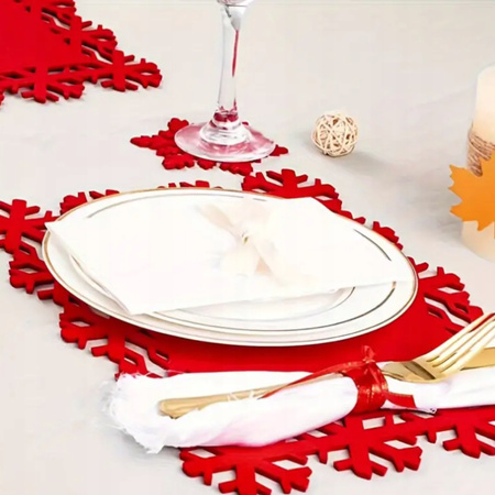 ŚWIĄTECZNE PODKŁADKI Na Stół TALERZE SZTUĆCE POKROWIEC 12szt Ozdoby Prezent
