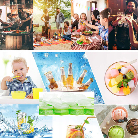 FORMA FOREMKI DO LODU KOSTEK SILIKONOWA FOREMKA NA LÓD KOSTKI Z POKRYWKĄ