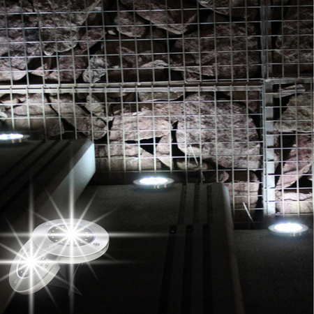 6x LAMPA SOLARNA OGRODOWA GRUNTOWA WBIJANA NAJAZDOWA 16 LED ŚWIECĄCY DYSK