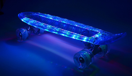 DESKOROLKA FISZKA DESKA KOŁA LED CAŁA ŚWIECĄCA RGB USB FISHBOARD DLA DZIECI