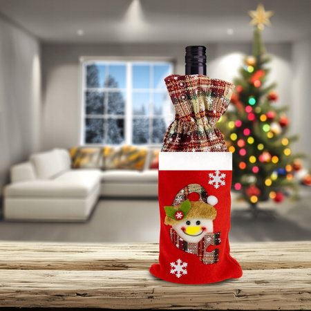 3x ŚWIĄTECZNY POKROWIEC NA BUTELKĘ ETUI UBRANKO DEKORACJA MIKOŁAJ PREZENT