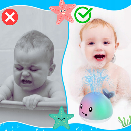 FONTANNA ZABAWKA DO KĄPIELI WODY TRYSKAJĄCY ŚWIECĄCY WIELORYB DLA DZIECI