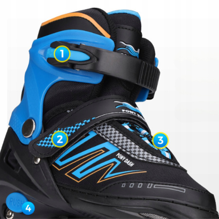 ROLKI Łyżworolki REGULOWANE Świecące KOŁA LED Kauczukowe Kółka Rozm. 39-42