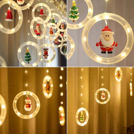 KURTYNA ŚWIETLNA LED GIRLANDA ŚWIĄTECZNA NA OKNO LAMPKI CHOINKOWE SOPLE