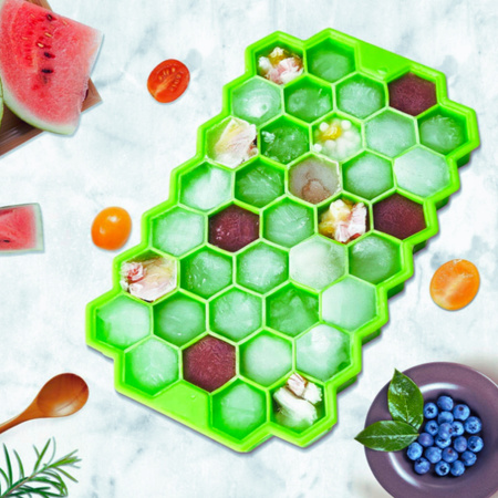 FORMA FOREMKI DO LODU KOSTEK SILIKONOWA FOREMKA NA LÓD KOSTKI Z POKRYWKĄ