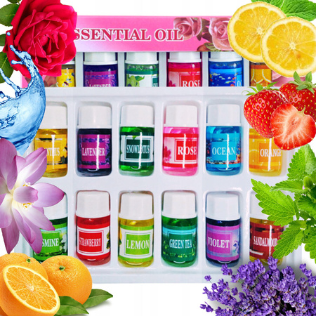 OLEJKI ZAPACHOWE ETERYCZNE AROMATERAPIA DO NAWILŻACZA KOMINKA ZESTAW 12 SZT