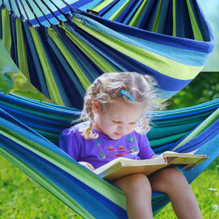 HAMAK OGRODOWY DWUOSOBOWY WZMOCNIONY WISZĄCY TURYSTYCZNY HUŚTAWKA MOCNY