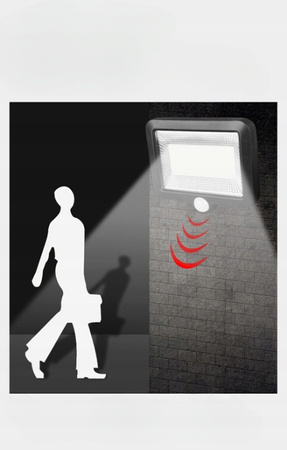 LAMPA SOLARNA LED LATARNIA ULICZNA OGRODOWA CZUJNIK RUCHU ZMIERZCHU PILOT