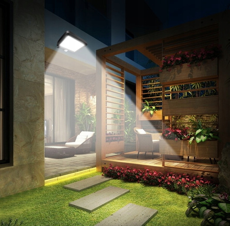 LAMPA SOLARNA LED LATARNIA ULICZNA OGRODOWA CZUJNIK RUCHU ZMIERZCHU PILOT