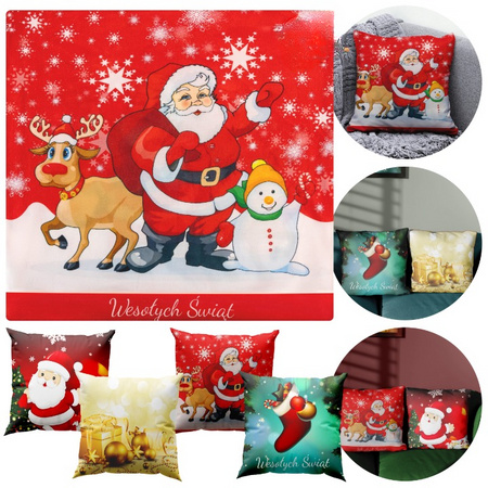 4x POSZEWKI ŚWIĄTECZNE Poszewka Świąteczna Na Poduszke Poduszki Dekoracyjne