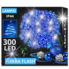 LAMPKI CHOINKOWE 300 LED ZEWNĘTRZNE STAŁE FLASH IP44 GRUBY KABEL NIEBIESKIE