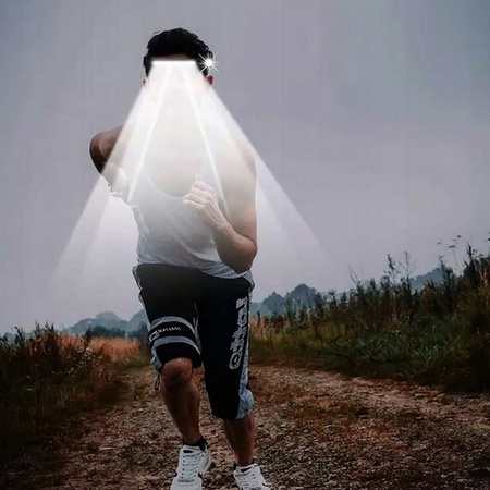 MOCNA LATARKA CZOŁOWA LED REFLEKTOR NA GŁOWĘ COB CZOŁÓWKA USB CZUJNIK RUCHU