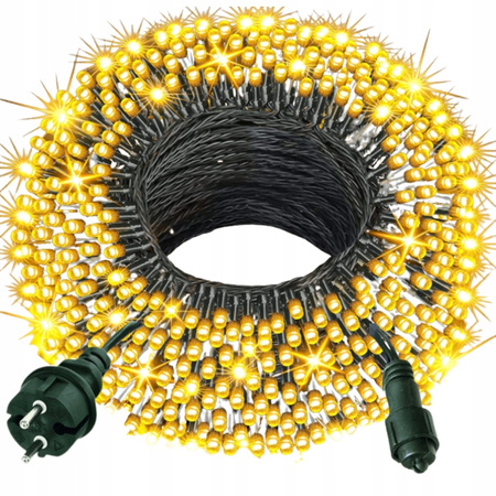 LAMPKI CHOINKOWE 300 LED ZEWNĘTRZNE STAŁE FLASH BIAŁE GRUBY KABEL KURTYNA