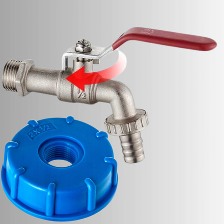 KRAN DO MAUZERA ZAWÓR DO MAUZERA 1000L NA WĄŻ 1/2'' ZAWÓR CZERPALNY NYPEL