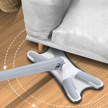 MOP OBROTOWY PŁASKI Z WYCISKACZEM DO CZYSZCZENIA WKŁAD MIKROFIBRA