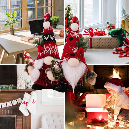 2x SKRZAT ŚWIĄTECZNY KRASNAL GNOM SIEDZĄCY MIKOŁAJ OZDOBA PREZENT NA ŚWIĘTA