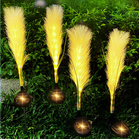 LAMPA OGRODOWA SOLARNA LED TRAWA PAMPASOWA ŚWIETLNA WBIJANA OZDOBA 2 Sztuki