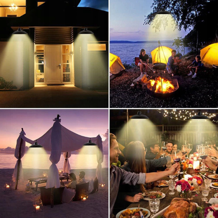 ŻYRANDOL LAMPA SOLARNA LED WISZĄCA SUFITOWA + PILOT OGRODOWA ZEWNĘTRZNA