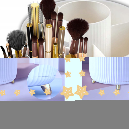 OBROTOWY ORGANIZER NA PĘDZLE DO MAKIJAŻU I KOSMETYKI POJEMNIK 360 KUFEREK