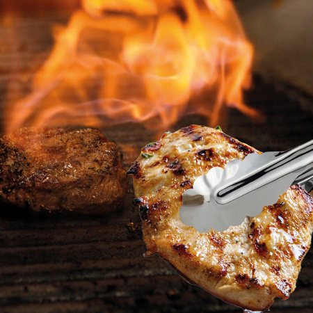 SZCZYPCE KUCHENNE METALOWE DO GRILLA SAŁATEK MIĘSA RUSZTU UNIWERSALNE 3 szt