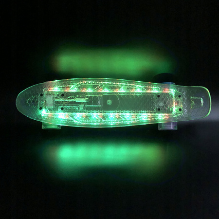 DESKOROLKA FISZKA DESKA KOŁA LED CAŁA ŚWIECĄCA RGB USB FISHBOARD DLA DZIECI