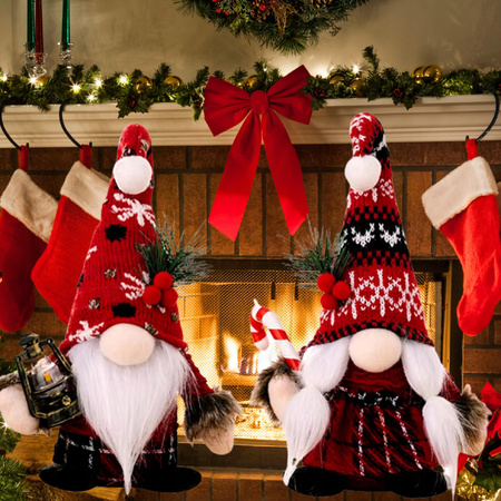 2x SKRZAT ŚWIĄTECZNY KRASNAL GNOM SIEDZĄCY MIKOŁAJ OZDOBA PREZENT NA ŚWIĘTA