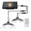 ZESTAW 2x ŻYRANDOL WISZĄCA LAMPA SOLARNA LED PODWÓJNY SUFITOWA PILOT PANEL
