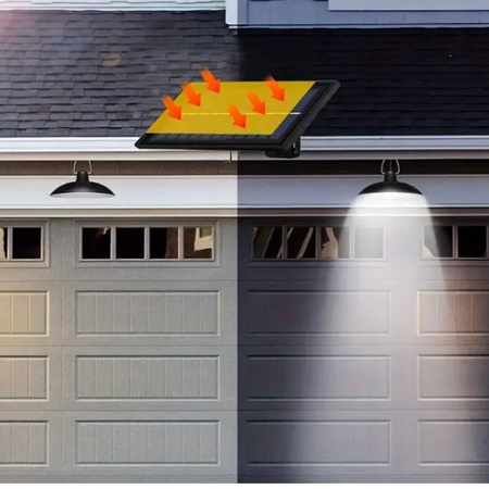 ZESTAW 2x ŻYRANDOL WISZĄCA LAMPA SOLARNA LED PODWÓJNY SUFITOWA PILOT PANEL