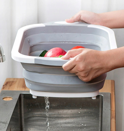 MISKA SKŁADANA SILIKONOWA DESKA DO KROJENIA DUŻA ODPŁYWEM ZLEW TURYSTYCZNY