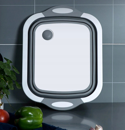 MISKA SKŁADANA SILIKONOWA DESKA DO KROJENIA DUŻA ODPŁYWEM ZLEW TURYSTYCZNY