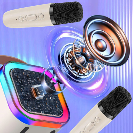 BEZPRZEWODOWY ZESTAW DO KARAOKE BLUETOOTH + GŁOŚNIK 2x MIKROFON DLA DZIECI