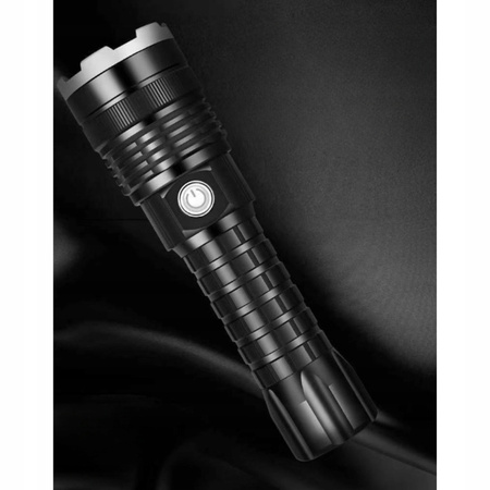 MOCNA LATARKA TAKTYCZNA LED XHP90 ZOOM SZPERACZ AKUMULATOROWA USB PREZENT