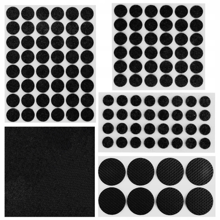 PODKŁADKI FILCOWE POD KRZESŁA MEBLE SAMOPRZYLEPNE 125 SZT ZESTAW FILC MOCNE