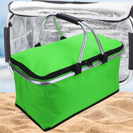 KOSZ PIKNIKOWY SKŁADANY TERMICZNY TURYSTYCZNY KOSZYK NA ZAKUPY IZOLACYJNY