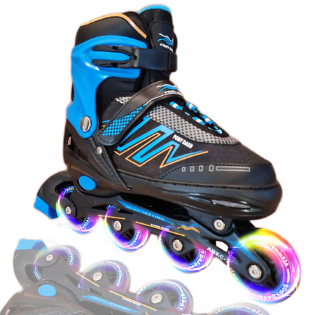 ROLKI Łyżworolki REGULOWANE Świecące KOŁA LED Kauczukowe Kółka Rozm. 39-42