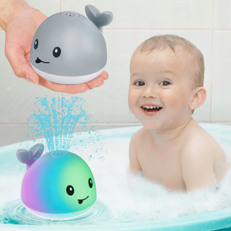 FONTANNA ZABAWKA DO KĄPIELI WODY TRYSKAJĄCY ŚWIECĄCY WIELORYB DLA DZIECI