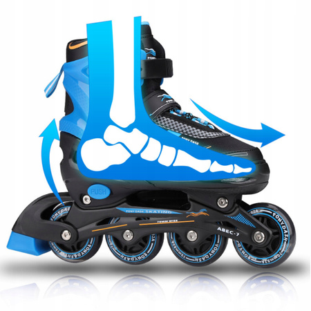 ROLKI Łyżworolki REGULOWANE Świecące KOŁA LED Kauczukowe Kółka Rozm. 39-42