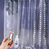 GIRLANDA OGRODOWA LAMPKI KURTYNA ŚWIETLNA 300 LED DRUCIKI 3x3m + PILOT USB
