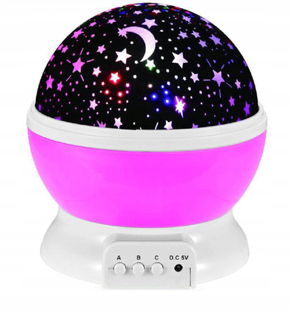 LAMPKA NOCNA PROJEKTOR NIEBA GWIAZD LAMPA OBROTOWA RZUTNIK DLA DZIECI LED