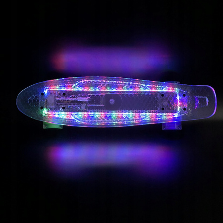 DESKOROLKA FISZKA DESKA KOŁA LED CAŁA ŚWIECĄCA RGB USB FISHBOARD DLA DZIECI