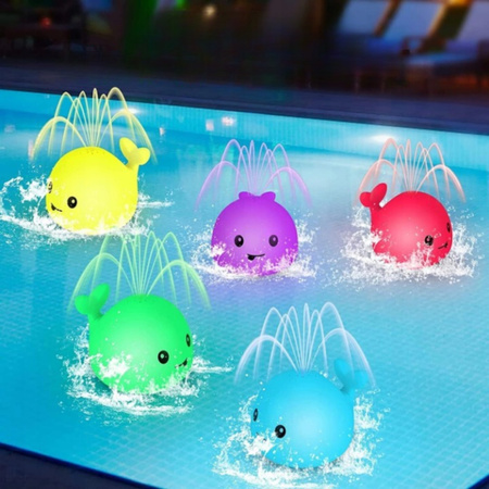 FONTANNA ZABAWKA DO KĄPIELI WODY TRYSKAJĄCY ŚWIECĄCY WIELORYB DLA DZIECI