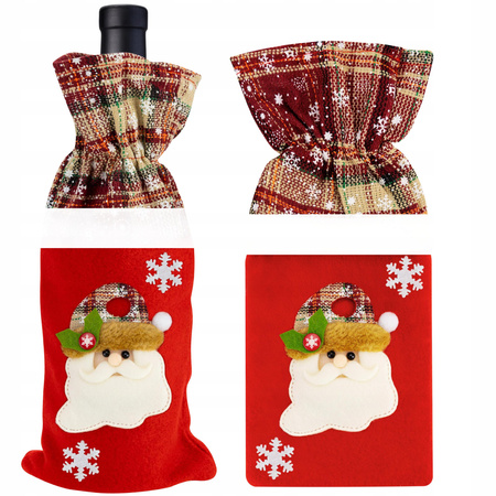3x ŚWIĄTECZNY POKROWIEC NA BUTELKĘ ETUI UBRANKO DEKORACJA MIKOŁAJ PREZENT
