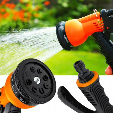 PISTOLET DO PODLEWANIA ZRASZACZ WODY OGRODOWY DO WĘŻA OGRODOWEGO 8 FUNKCJI